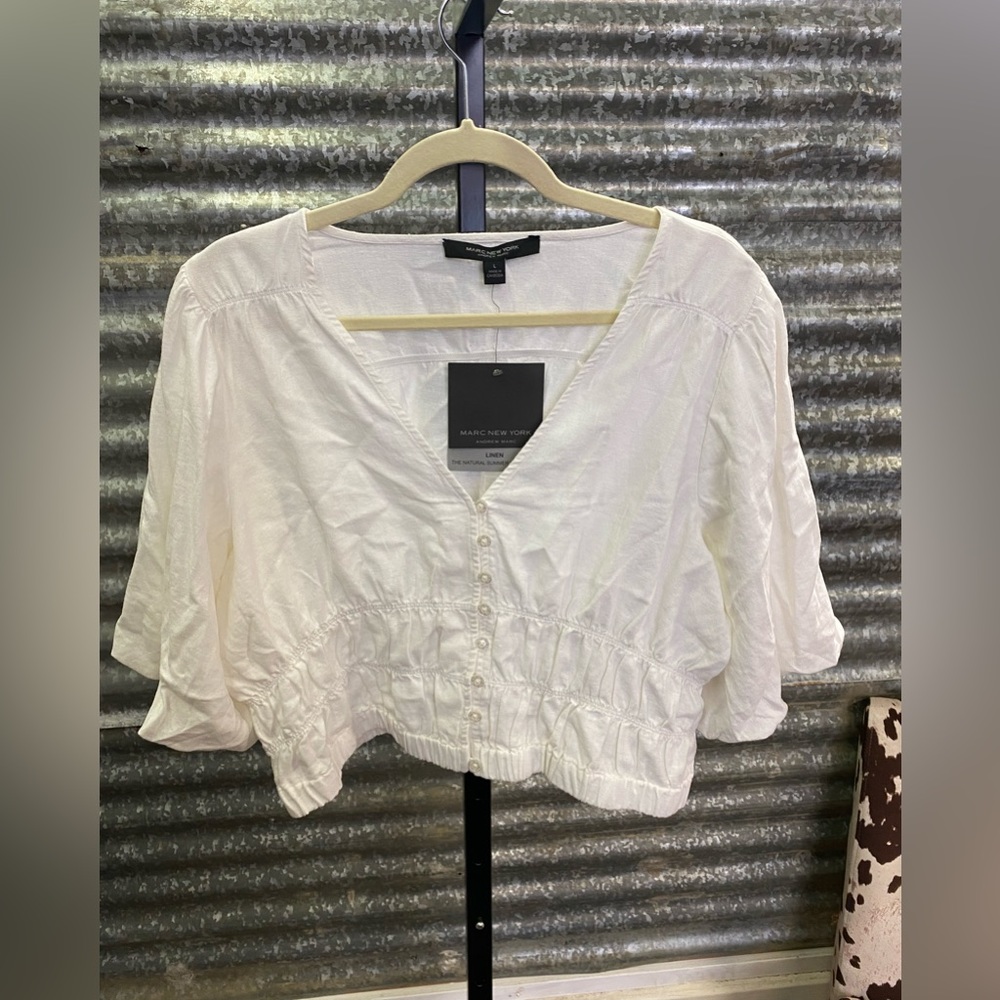 Marc New York by Andrew Marc BNWT linen blend top